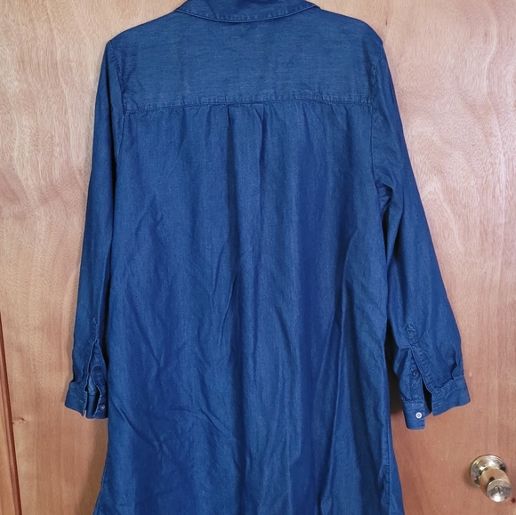 Denim button down dress tunic - Picture 3 of 3